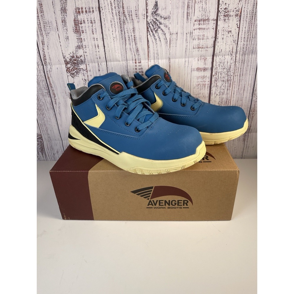 Avenger Work Boots Reaction Women's Size 11 WIDE A832 Blue Yellow